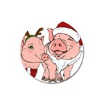 ugly christmas pig Magnet 3  (Round)