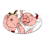 ugly christmas pig Magnet (Oval)