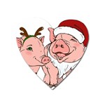 ugly christmas pig Magnet (Heart)