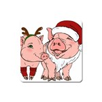 ugly christmas pig Magnet (Square)