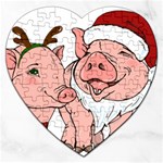 ugly christmas pig Jigsaw Puzzle (Heart)