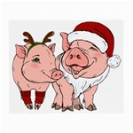 ugly christmas pig Small Glasses Cloth