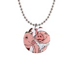 ugly christmas pig 1  Button Necklace