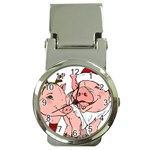 ugly christmas pig Money Clip Watch