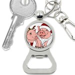 ugly christmas pig Bottle Opener Key Chain