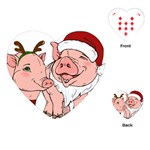 ugly christmas pig Playing Cards (Heart)