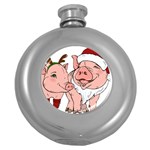 ugly christmas pig Hip Flask (5 oz)