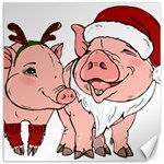 ugly christmas pig Canvas 12  x 12 