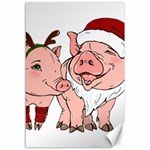 ugly christmas pig Canvas 12  x 18 