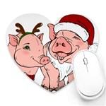 ugly christmas pig Heart Mousepad