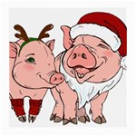 ugly christmas pig Medium Glasses Cloth