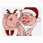 ugly christmas pig Large Glasses Cloth