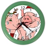 ugly christmas pig Color Wall Clock