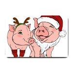 ugly christmas pig Small Doormat