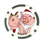 ugly christmas pig Poker Chip Card Guard