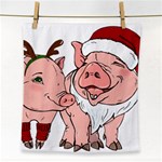 ugly christmas pig Face Towel