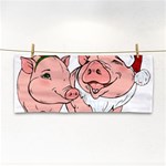 ugly christmas pig Hand Towel