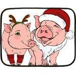 ugly christmas pig Fleece Blanket (Mini)