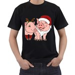 ugly christmas pig Men s T-Shirt (Black)