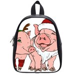 ugly christmas pig School Bag (Small)