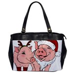 ugly christmas pig Oversize Office Handbag