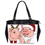 ugly christmas pig Oversize Office Handbag (2 Sides)