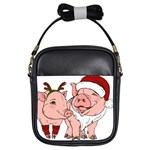 ugly christmas pig Girls Sling Bag