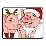 ugly christmas pig Fleece Blanket (Small)