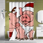 ugly christmas pig Shower Curtain 48  x 72  (Small)