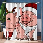 ugly christmas pig Shower Curtain 60  x 72  (Medium)