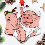 ugly christmas pig Ornament (Snowflake)