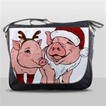 ugly christmas pig Messenger Bag