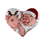 ugly christmas pig Standard 16  Premium Heart Shape Cushion 