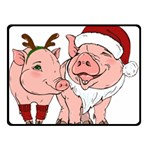 ugly christmas pig Double Sided Fleece Blanket (Small)