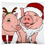 ugly christmas pig Large Flano Cushion Case (One Side)