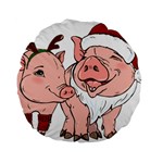 ugly christmas pig Standard 15  Premium Flano Round Cushion 