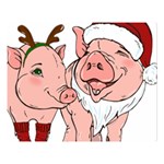 ugly christmas pig Double Sided Flano Blanket (Large)