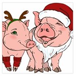 ugly christmas pig Large Satin Scarf (Square)