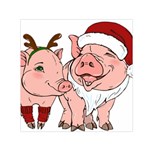 ugly christmas pig Small Satin Scarf (Square)