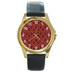 halloween hotel carpet Round Gold Metal Watch