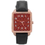 halloween hotel carpet Rose Gold Leather Watch 