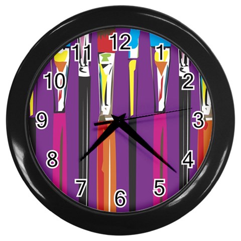 pop134a Wall Clock (Black) from ArtsNow.com Front