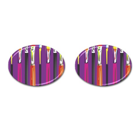 pop134a Cufflinks (Oval) from ArtsNow.com Front(Pair)