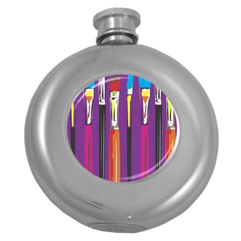 pop134a Hip Flask (5 oz) from ArtsNow.com Front