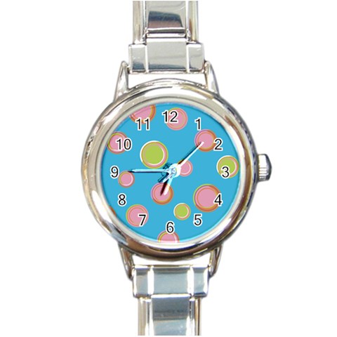 pop135a Round Italian Charm Watch from ArtsNow.com Front