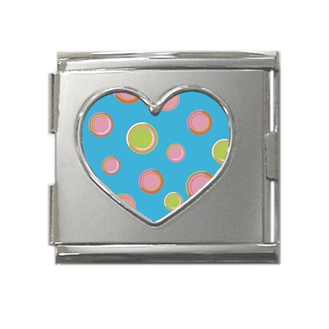 pop135a Mega Link Heart Italian Charm (18mm) from ArtsNow.com Front