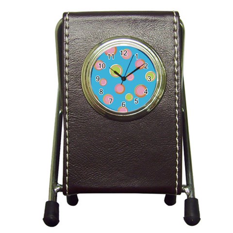 pop135a Pen Holder Desk Clock from ArtsNow.com Front