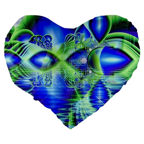 Irish Dream Under Abstract Cobalt Blue Skies Large 19  Premium Heart Shape Cushion from ArtsNow.com Back