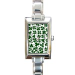 Lucky Clover Shamrock Rectangle Italian Charm Watch