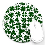 Lucky Clover Shamrock Round Mousepad